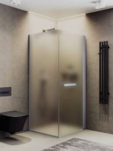 Душевой уголок MaybahGlass MGY-1318-5 профиль хром матовый, стекло сатин, 90x90x197.5