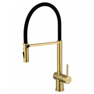 Смеситель для кухни Wonzon & Woghand WW-88438003-BG с гибким изливом, брашированное золото