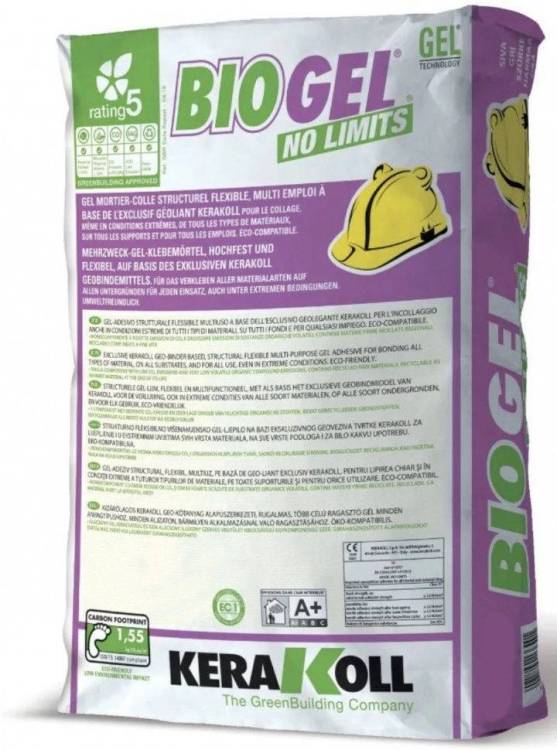 Плиточный клей Kerakoll Biogel No Limits Белый 25 кг