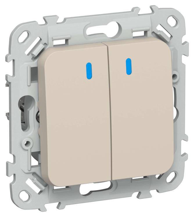 Выключатель 2-клавишный IEK Flite FI-V20-1-10-1-K88 льняной