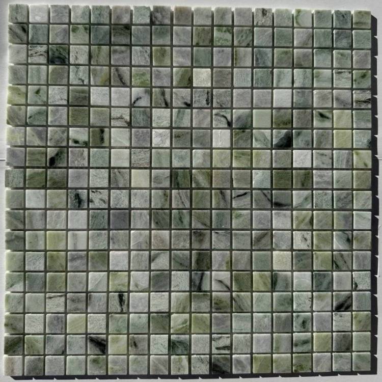 Мозаика Pixel Mosaic Мрамор PIX312 Jet Green Полированная (1.5x1.5) 30.5x30.5