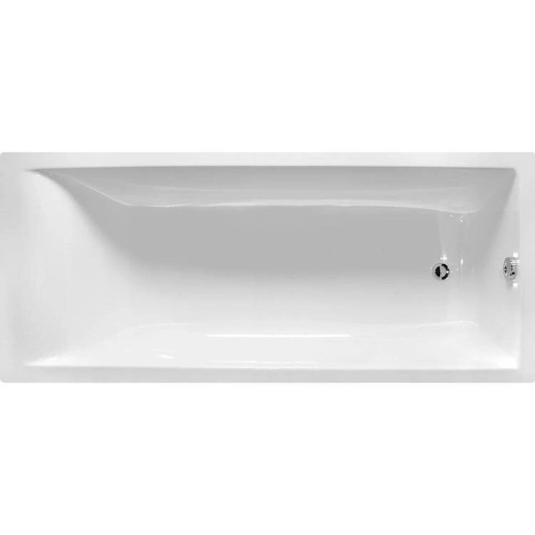 Ванна из искусственного камня Астра-Форм Нейт 01010041+08010053 170x70 с щелевым переливом, с донным клапаном, белая глянцевая