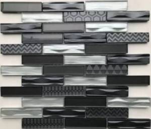 Мозаика Bonaparte Стеклянная Мозаика Optima Grey 2.3x9.8 30x30