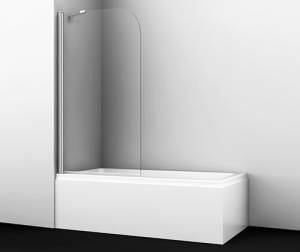 Шторка на ванну Wasserkraft Leine 35P01-80 Fixed профиль хром, стекло прозрачное, 80x140
