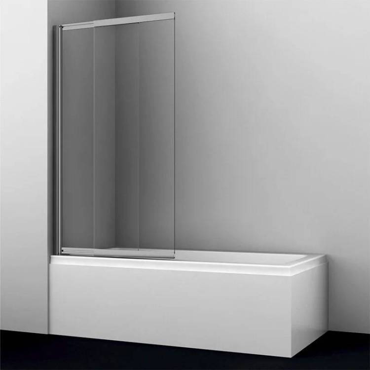 Шторка на ванну Wasserkraft Tauber 64S02-80 профиль никель, стекло прозрачное, 80x140