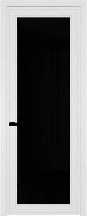 Межкомнатная дверь Profil Doors 1 AGP цвет профиля Вайт, стекло безопасное 6 мм черный триплекс 700x2000