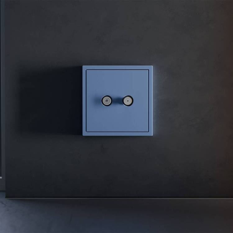 Лицевая панель для двойной ТВ розетки Voltum S70 VLS001615 деним