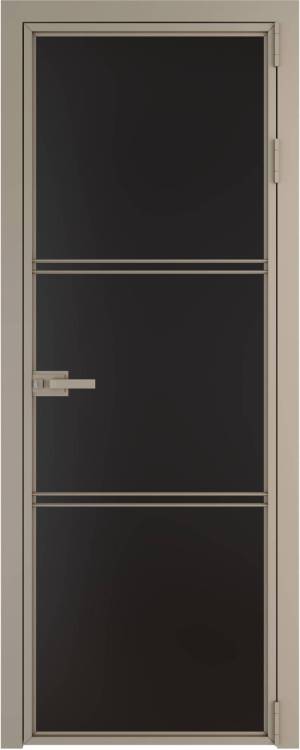 Межкомнатная дверь Profil Doors 3 AX цвет профиля Никель матовый, стекло безопасное 6 мм монохром черный 800x2000