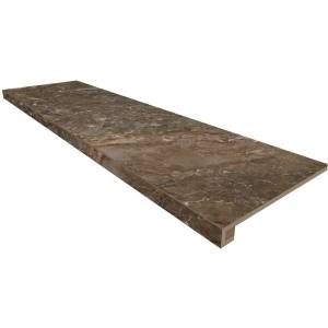 Ступень Estima Bernini 67325 Set/Steptrade/BR04_NS/33x120/Riser/BR04_NS/14,5x120 Dark Brown неполированная с бортиком 33x120 + Подступенок 14.5x120