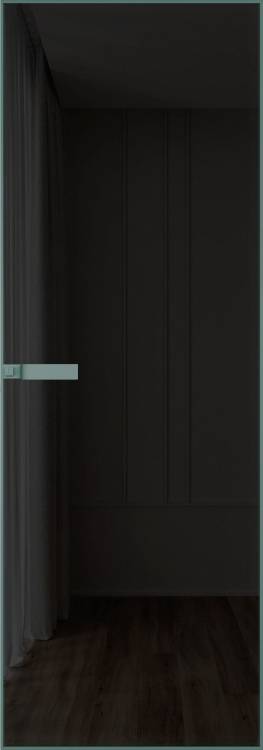 Межкомнатная дверь Profil Doors 1 AGN цвет профиля Зеленый воск, стекло безопасное 4 мм черное тонированное 700x2000