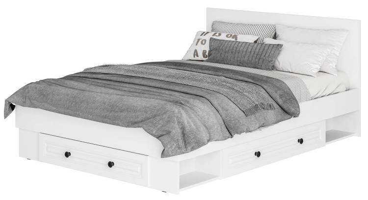 Кровать с основанием и ящиками БТС МЕБЕЛЬ Софт 00-00286688 Белый 140x200