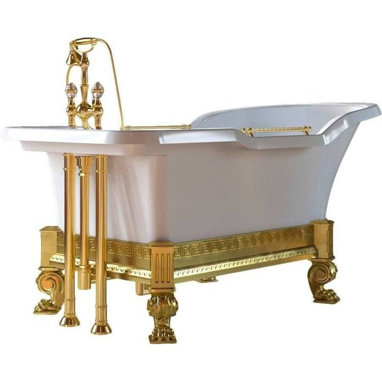 Ванна из искусственного камня Migliore Impero 26342 180x87 золотая опора