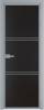 Межкомнатная дверь Profil Doors 3 AX цвет профиля Серебро, стекло безопасное 6 мм монохром черный 800x2000