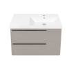 Тумба с раковиной La Fenice Elba Twin Cappuccino NFNC-01-ELB-C-90-2-3-90-2R бежевая матовая, 90 см