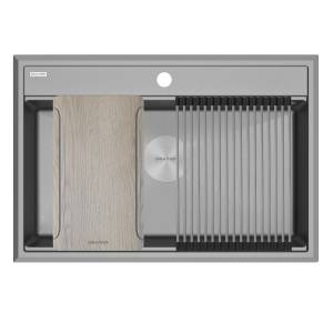 Мойка кухонная Paulmark Stepia-Multi Sink 80 PM187551-GRM серый металлик, 51x75
