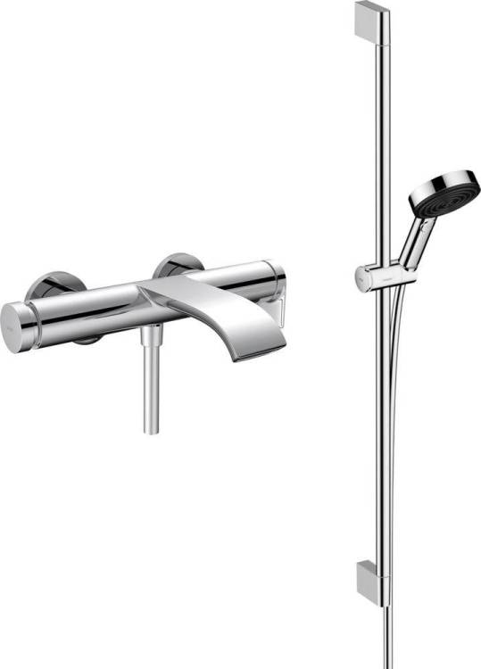 Душевой комплект Hansgrohe Vivenis Смеситель 75420000 для ванны с душем + Душевой гарнитур 24170000, хром