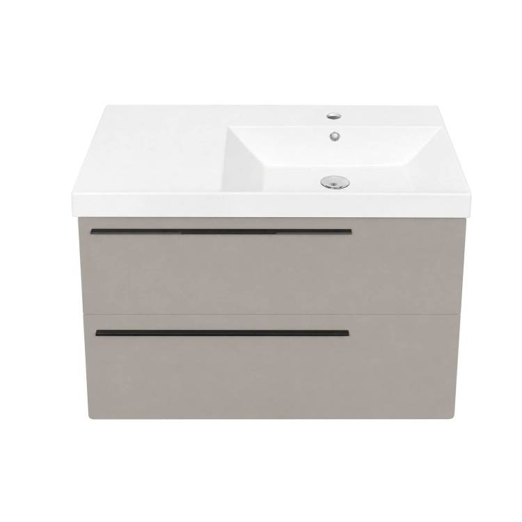 Тумба с раковиной La Fenice Elba Twin Cappuccino NFNC-01-ELB-C-90-2-3-90-2R бежевая матовая, 90 см