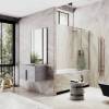 Шторка на ванну MaybahGlass MGV-248-2ш стекло прозрачное, профиль бронза, 1400x300 фото 2