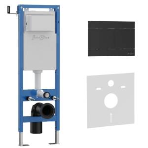 Система инсталляции для унитазов Iberica Blanca Inox-R IB.001М.015.04 кнопка смыва черный матовый