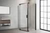 Душевой уголок Royal Bath RB 1185TR-T-BL профиль черный, стекло прозрачное, 85x110x200
