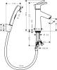 Смеситель для раковины Hansgrohe Talis S 72290000 с гигиеническим душем, хром фото 2