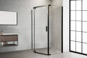 Душевой уголок Royal Bath RB 1185TR-T-BL профиль черный, стекло прозрачное, 85x110x200