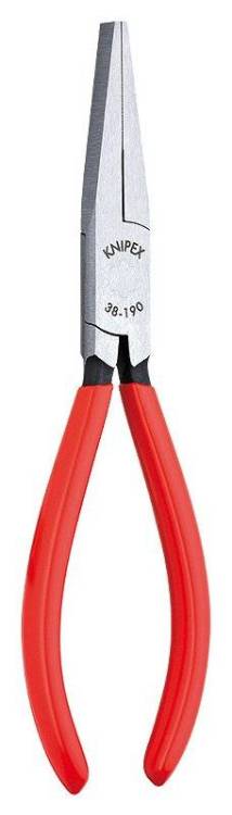 Плоскогубцы KNIPEX механика, плоские широкие губки с крестовой насечкой, 200 мм, чёрные, 1К ручки