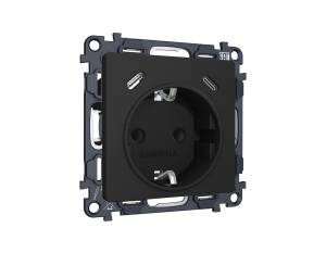 Комплект механизма электрической розетки 2USB C+C 20W с заземлением Ambrella Volt MA MA810510 черный матовый