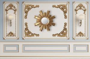 3D Фотообои Artegrafico «Стена в стиле барокко» DR-022 акварель