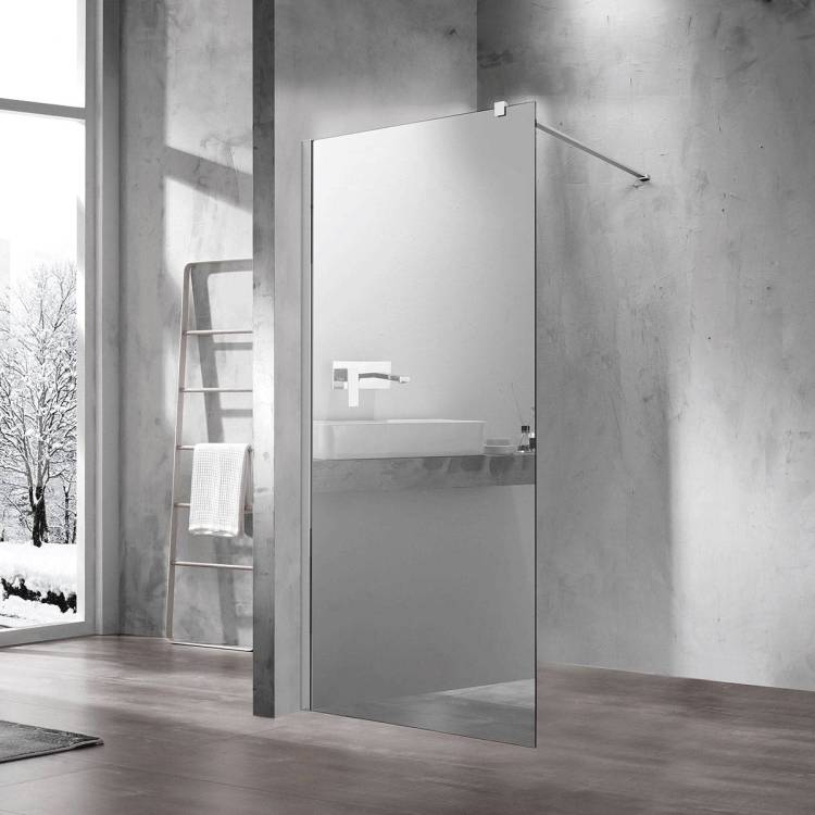 Душевая перегородка Vincea Walk-In VSW-1H100MR профиль хром, стекло зеркальное, 100x200