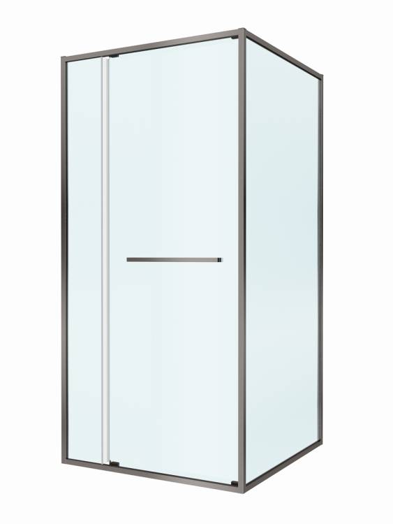 Душевой уголок Cezares LUX-AH-FS-11-100/90-C-GM профиль оружейная сталь, стекло прозрачное, 100x90x195