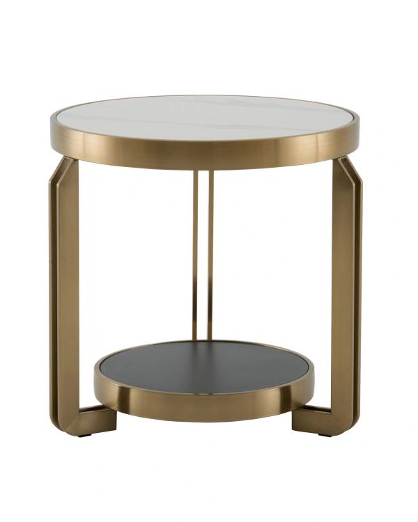 Стол журнальный Stool Group Калисто EET-316-BRCG white/black светлая и темная керамика 55x55x55