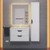 Тумба с раковиной Uperwood Modul подвесная, матовая, белая, графит, 65 см фото 5
