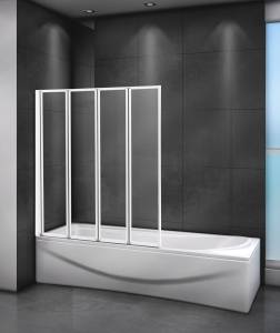 Шторка на ванну Cezares Relax RELAX-V-4-100/140-C-Bi профиль белый, стекло прозрачное, 100x140