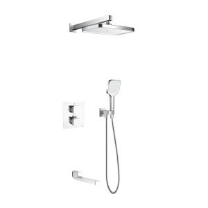 Душевая система Rose R1595F белая, хром, встраиваемая, с термостатом