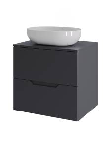 Тумба с раковиной Agger Свит SWE600ETGR-ST-5480W графит матовый, 60 см