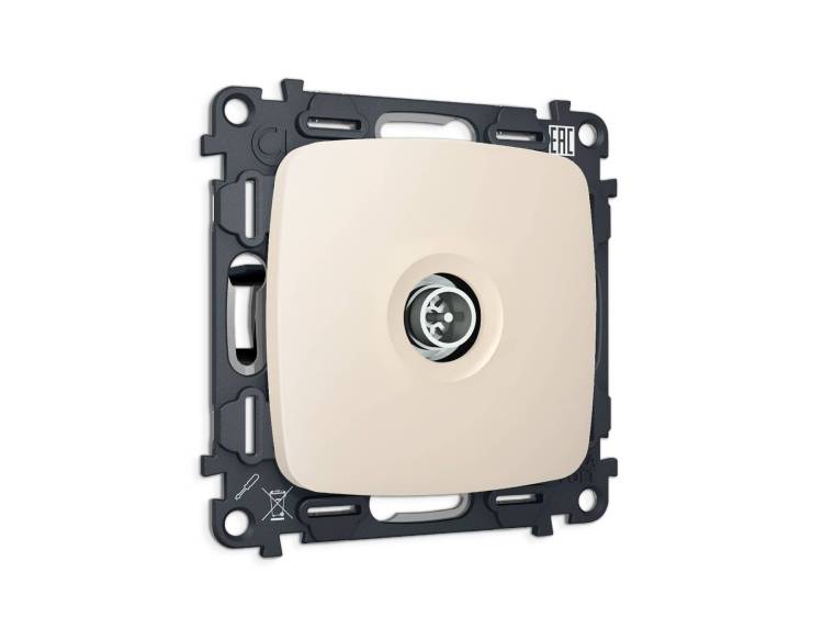 Комплект механизма TV розетки оконечной Ambrella Volt MO MO333005 бежевый матовый