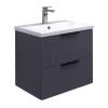 Тумба с раковиной Comforty Лима-60П2 00-00019176 подвесная, антрацит