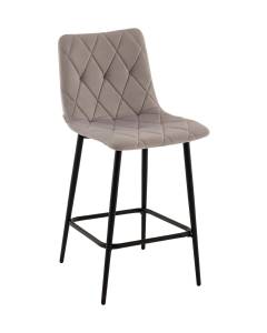 Стул полубарный Stool Group Одди Diamond AV 443PB-Csil-9005(PP) светло-серый, велюр