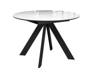 Стол Дик DikLine SKC90 00-00073780 белый мрамор/подстолье черное/опоры черные 90x90