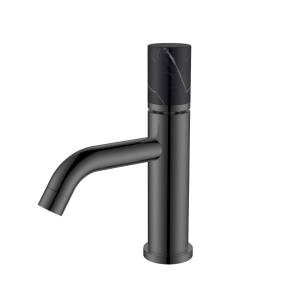 Смеситель для раковины Boheme Stick 121-SGM-MR-B Shine Gun Metal Mramor Black