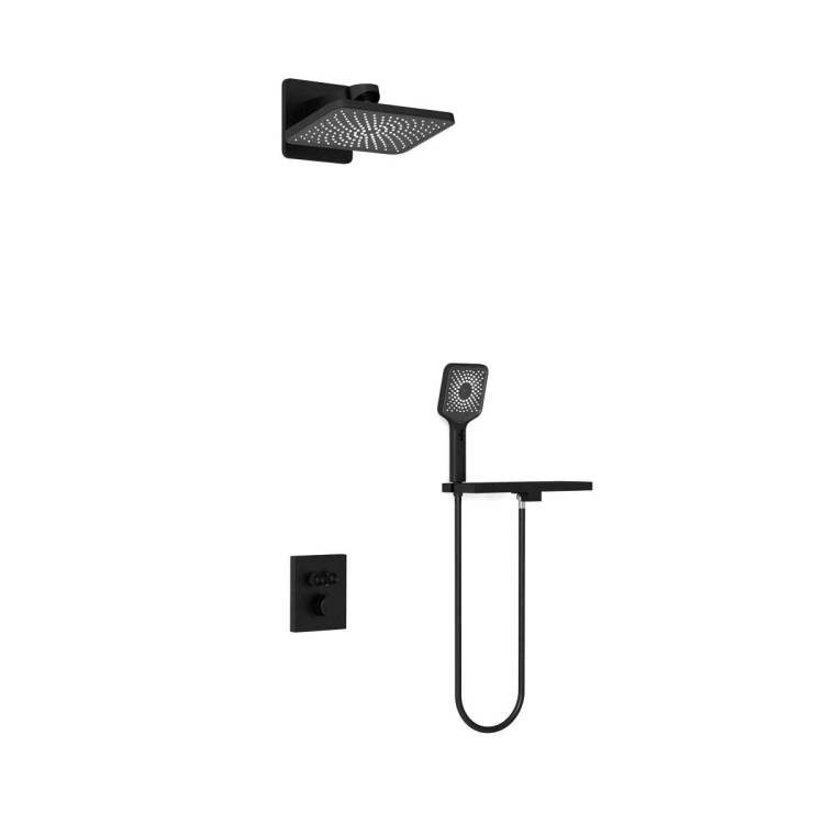 Душевой комплект Vincea Inspire VSFW-3I21MT4RMB черный матовый, встраиваемый, с термостатом