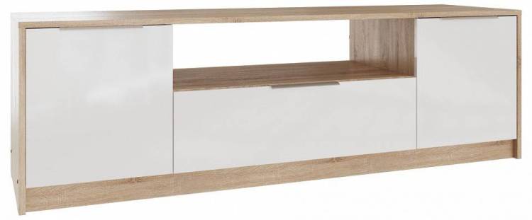 Тумба под ТВ Атмосфера Нордик 00-00015913 Дуб сонома/Белая Аляска