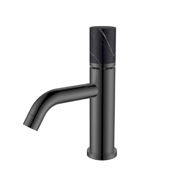 Смеситель для раковины Boheme Stick 121-SGM-MR-B Shine Gun Metal Mramor Black