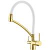 Смеситель для кухни Paulmark Siegen Si213111-Gw с гибким изливом, золотой