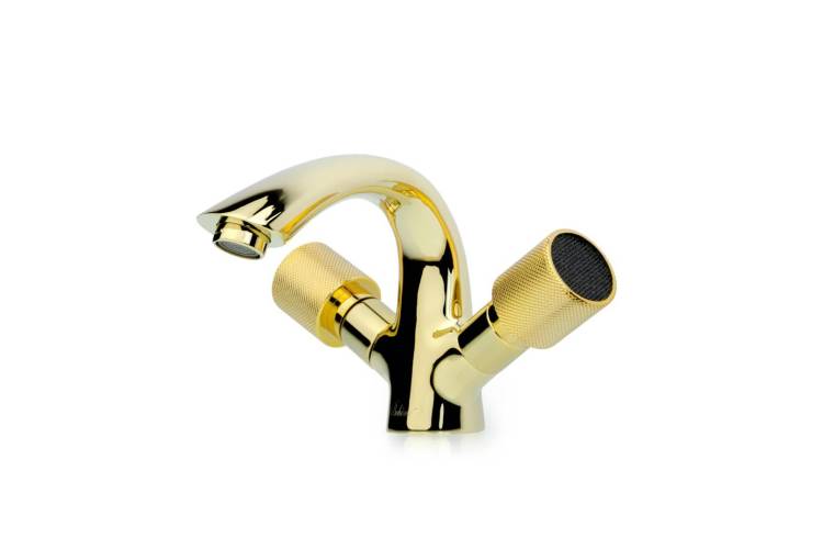 Смеситель для раковины Boheme Royal Crystal black 291-Royal/CRST black золото