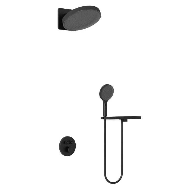 Душевой комплект Vincea Inspire VSFW-3I22MT3RMB черный матовый, встраиваемый, с термостатом