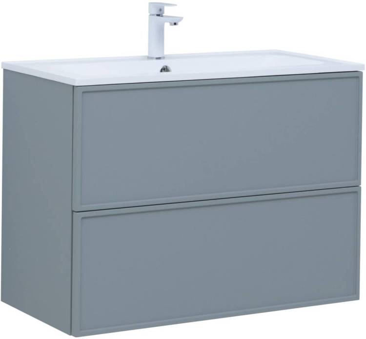 Тумба с раковиной Aquanet Арт 00313276 90 мисти грин