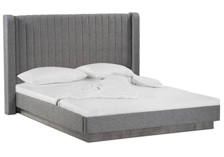 Кровать Woodville Tulip 406289 метрополитан грей, белая матовая с ПМ 180x200