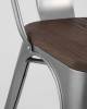 Набор из 6 стульев Stool Group Tolix YD-H440B-W YG-15 X6 серебристый матовый, темное дерево фото 8